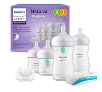 Set biberon con dispositivo anticoliche, spazzolino e ciuccio, Natural Response, 0 mesi+, Philips Avent