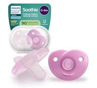 Philips Avent Soothie Pacifiers - Design monopezzo in silicone, per neonati, tettarella flessibile per ridurre la pressione tra denti e bocca, senza BPA, confezione da 2, SCF099/27