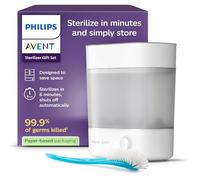 Philips Avent Steriliser Gift Set - Sterilizzatore a vapore elettrico con spazzola per biberon e tettarelle, per pulire e sterilizzare facilmente biberon, tiralatte, ciucci e tettarelle, SCF291/30