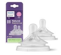 Philips Avent Tettarella per biberon Natural Response - 2 tettarelle per biberon a flusso 4, per bambini da 3 mesi in su, senza BPA (modello SCY964/02)