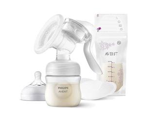 Philips AVENT TIRALATTE MANUALE NATURAL + 4 COPPETTE ASSORBILATTE E 5 SACCHETTI CONSERVA LATTE