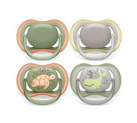 Philips Avent ultra air ciuccio - 4 ciucci leggeri e traspiranti per bambini di età compresa tra 6 e 18 mesi, senza BPA, con custodia da trasporto per sterilizzatore (modello SCF085/66)