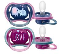 Philips Avent Ultra Air Hard Pacifier,18+ Months, Girl - 2 Pieces