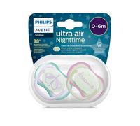 Philips Avent Ultra Air Night - 2 Succhietti in silicone 0-6M Fantasie assortite