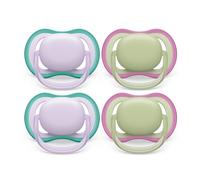 Philips Avent Ultra Air Pacifier 0-6 m, Fresh Lilac/Pastel Green, confezione da 4 pezzi SCF085/50