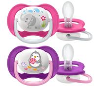 Philips Avent Ultra Air Pacifier,6-18 Months, Girl - 2 Pieces