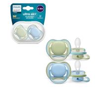 Philips Avent Ultra Air Pacifiers, Light Breathable Pacifiers for Babies Aged 0-6 Months, BPA Free, with Sterilizer Carry Case, 2 Pack, Model SCF085/21