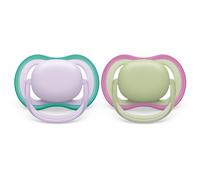 Philips Avent, ciuccio Ultra Air SCF085/24, per bambini da 0 a 6 mesi, senza BPA, con custodia sterilizzante, modello SCF085/24