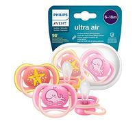 Philips Avent Ultra Air Soother 2 - Succhietto senza BPA per bambini dai 6 ai 18 mesi (modello SCF085/04)