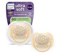 Philips Avent Ultra Soft Pacifiers - Design ortodontico, per neonati 0-6 mesi, scudo flessibile, tettarella simmetrica in morbido silicone, senza BPA, confezione da 4, SCF092/06