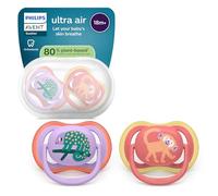 Philips Avent Ultra Start Pacifiers - Design ortodontico, per bambini dai 18 mesi in su, tettarella simmetrica in morbido silicone, senza BPA, confezione da 2, SCF349/57