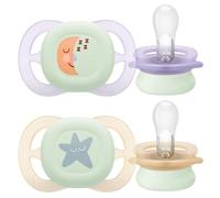 Philips Avent Ultra Start Night, Glow-in-The-Dark Pacifier,0-2 Months - 2 Pieces