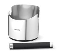 Philips Barista Brew Knock Box, in acciaio inossidabile resistente, pulizia senza sforzo, base antiscivolo, barra rimovibile, design compatto, facile smaltimento del caffè (CA8018/10)