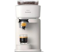 PHILIPS Baristina - Macchina per caffè espresso reale, made simple, macchina da caffè compatta, bianco naturale con portafiltro giallo mango, pressione pompa 16 bar, macinino automatico, Cafe Crema