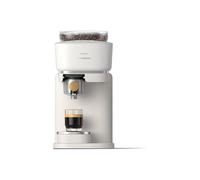 PHILIPS Baristina - Macchina per caffè espresso reale, made simple, macchina da caffè compatta, bianco naturale con supporto in legno di frassino, pressione pompa a 16 bar, macinino automatico, Cafe