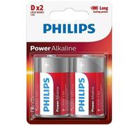 2 Philips Power Alkaline D Lr20 Batterie 1.5v Mono Mn1300 2bl Scadenza 2030