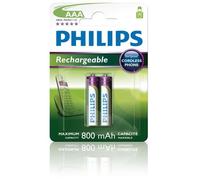 Philips, Pile ricaricabili NiMh AAA Micro, 800 mAh, 2 pz.