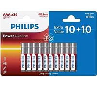 PHILIPS Batterie AAA - LR03/1.5V - Batterie Alcaline - 20 Pezzi - Pacco Batterie