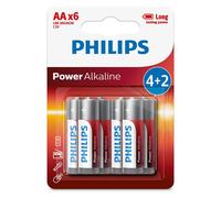 Philips LR6P6BP Batteria Alcalina AA senza Cadmio, Mercurio e Piombo, Confezione da 6 Pezzi