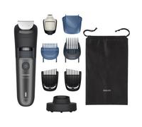 Regolabarba Philips serie 7000 - Lame in metallo autoaffilanti, 40 impostazioni di lunghezza, tecnologia BeardSense, raccoglitore peli, impermeabile, supporto ricarica, custodia morbida, BT7660/15