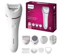 Philips Beauty Epilator Series 8000 Rasoio 5 in 1 da donna, tagliaerba, pedicure e esfoliante corpo + 9 accessori, BRE740/14