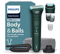 Philips Bodygroom serie 7000 - Rifinitore per uomo, testina flessibile 2D tripla protezione, Testine intercambiabili, Rifinitura e rasatura intima, Impermeabile 100%, 120 minuti autonomia, BG7485/30