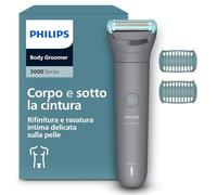Philips Bodygroom series 3000 - Rifinitore per uomo tripla protezione, Rifinitura e rasatura intima, Preciso e confortevole sulla pelle, Impermeabile al 100%, 80 minuti di autonomia, Modello BG3480/15