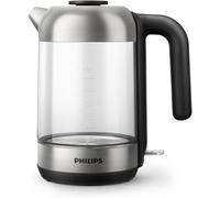 Philips Bollitore Elettrico 5000, 1,7 L, Ebollizione rapida, in Vetro | Bollitore acqua elettrico con base girevole 360°, Protezione anti-secco, filtro micro-trama, acqua sempre pulita (HD9339/80)
