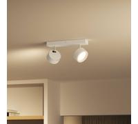 Philips LED Lampada a Faretto Bracia, Luce Calda, 5.5W, 2 Punti Luce, Orientabile, Bianco
