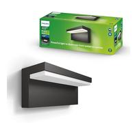 Philips Bustan Lampada da Parete da Esterno, LED, senza Sensore di Movimento, 4000 K, Grigio Scuro