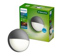 PHILIPS Capricorn Applique LED da esterno, Grigio Antracite | Luce bianca calda, 5.5 W, 700 lm, 2700 K, Resistente a intemperie, LED integrato, Alluminio durevole, Garanzia 2 anni