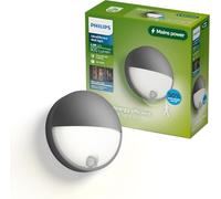 Applique da esterno Philips Capricorn IR, 800 lm, 2700 K, PowerShield, IP44 resistente alle intemperie, durevole, alluminio, sensore di movimento, LED integrato, grigio antracite