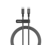 Philips Cavo USB-C DLC5060CC da 60 W PD, 2 m, ricarica rapida, intrecciato e durevole, resistente agli animali, cavo di sincronizzazione dati per Android Auto, CarPlay, laptop, tablet