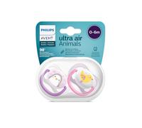 AVENT Ultra Air Animals 0-6 M+ - 2 Succhietti In Silicone - Pinguino/Uccello