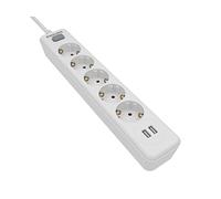 Philips Ciabatta elettrica a 5 prese, SPN3052WB/10, 230 V, bianco con interruttore principale