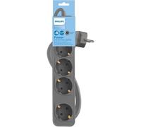 Philips Ciabatta multipresa a 4 prese con interruttore, cavo da 1,5 m (grigio)