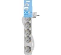 Philips Ciabatta multipresa a 5 prese con interruttore, cavo da 3 m (grigio) (bianco)