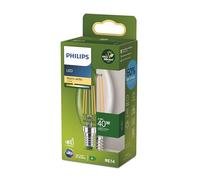 Philips Bombilla LED clásica, UltraEfficient,40W, 485Lm, B35, E14 2700K, cristal transparente