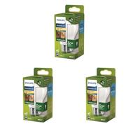 Philips Classic ultra-efficient LED bulb with energy efficiency class A, replaces 60W, E27 base, frosted, warm white light, dimmable (Confezione da 3)