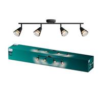 Philips Cleft Spot a 4 teste, GU10 non inclusa, nero, IP20