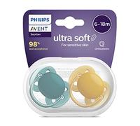 Philips Confezione da 2 ciucci ultra soft Philips Avent - Ciuccio senza BPA per bambini da 6 a 18 mesi modello SCF091/04