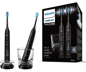 Philips Coppia di Spazzolini Elettrici Ricaricabili con movimento sonico e App colore Nero - HX9914/54