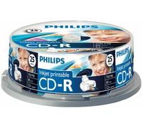 PHILIPS Cr7d5jb25/00 Cd-R 80 Minuti 700mb (52x) Inkjet Stampabile Torre 25 Pack