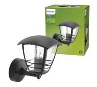 PHILIPS Cr pplique LED da esterno, Alluminio, Nero | Resistente a intemperie, Durevole, Design classico, Lampadina E27 venduta separatamente