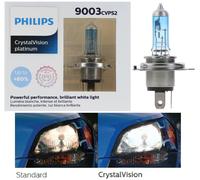 Philips Cristallo Visione Platino 9003 H4 60/55W Due Lampadine Testa Chiaro