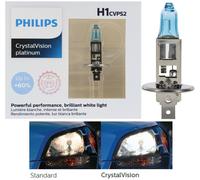 Philips Cristallo Visione Platino H1 55W Due Lampadine Faro Alto Fascio Ricambio