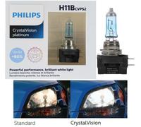 Philips Cristallo Visione Platino H11B 55W Due Lampadine Faro Ricambio Orig.