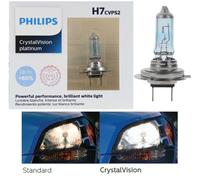 Philips Cristallo Visione Platino H7 55W Due Lampadine Testa Luce Basso Fascio