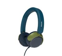 Philips TAK2000CT 2000 Series - Cuffie pieghevoli per bambini, con cavo, volume limitato, condivisione audio, 3,5 mm e cavo USB-C inclusi, colore: verde acqua