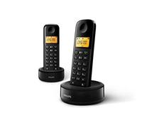 Philips D1602B / 01- Telefono cordless DECT con 2 ricevitori, ampio display (4,1